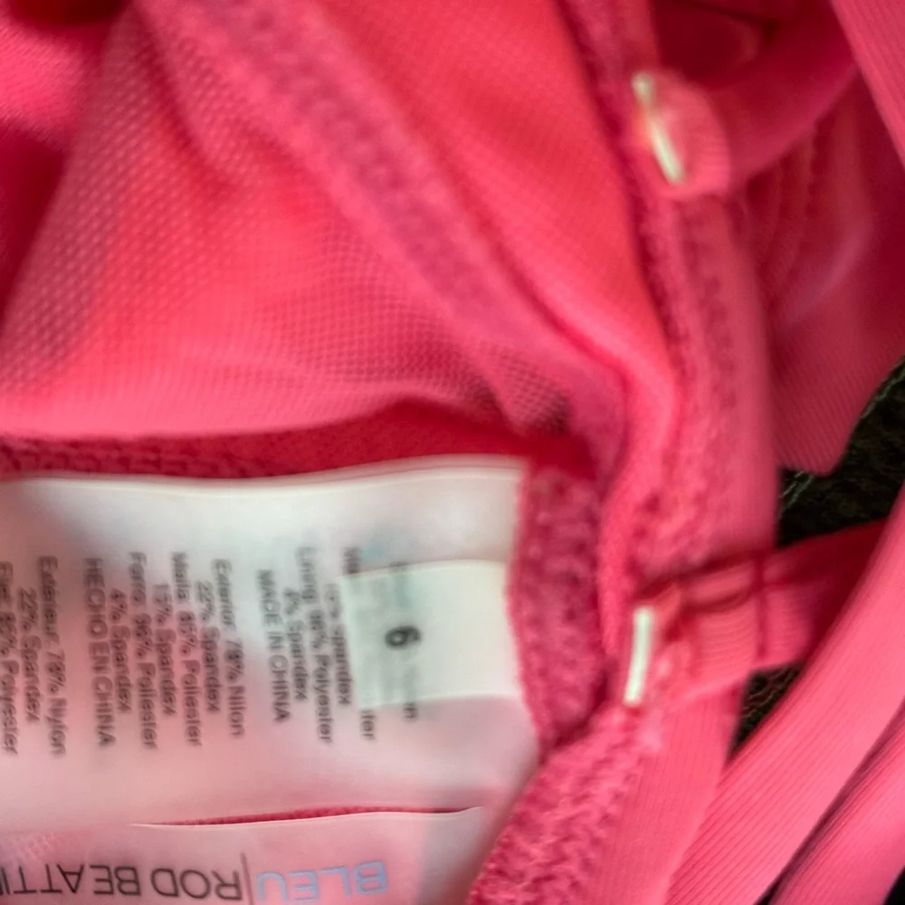 Bleu Rod Beattie Vibrant Pink One-Piece Swimsuit Size 6 - Picture 5 of 5